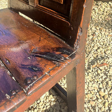 Load image into Gallery viewer, chair-seat-seating-late-17th-century-panel-back-open-armchair-fielded-panels-down-swept-arms-turned-supports-boarded-seat-baluster-turned-front-legs-rectangular-section-stretchers-attractive-structurally-solid-chair-generous-proportions-gentle-rake-back-rest-comfortable-for-sale-damon-blandford-antiques-stow-on-the-wold
