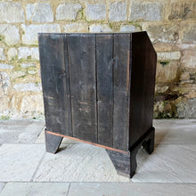 Load image into Gallery viewer, virginia-black-walnut-wonderful-small-proportions-magnificent-bureau-well-figured-fall-front-fitted-interior-drawers-pigeon-holes-storage-well-escutcheons-swan-neck-handles-bracket-feet-excellent-condition-north-america-navel-stores-act-1721-english-circa-1720s-1730s-1740s-1750s-for-sale-damon-blandford-antiques-stow-on-the-wold-cotswolds

