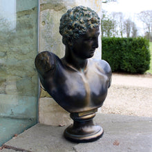 Load image into Gallery viewer, hermes-greek-god-neo-classical-plaster-bust-faux-bronze-french-20th-century-fertility-gloucestershire-ladies
