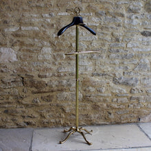 Load image into Gallery viewer, valet-stand-night-hanger-rail-vintage-storage-cufflink-suit-jacket-trousers-storage-french-midcentury-brass-cotswold-gloucestershire
