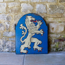 Load image into Gallery viewer, pub-public-house-sign-antique-vintage-painted-white-lion-blacksmith-metal-wooden-decorative-edward-IV
