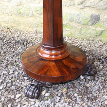 Load image into Gallery viewer, regency-rosewood-flip-top-console-table-games-table-pedestal-lion-paw-feet-leeds-r-worswick-sons-woodhouse-damon-blandford-antiques-for-sale-side-table-occasional-table-cards-table-cotswolds-stroud-valleys-fine-furniture-leather-cast-iron
