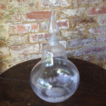 Load image into Gallery viewer, hand-blown-19th-century-pharmacy-carboy-bulbous-form-original-stopper-carboys-traditionally-filled-coloured-liquid-displayed-pharmacy-carboy-iconic symbol-excellent-condition-english-circa-1860-for-sale-damon-blandford-antiques-stroud-gloucestershire
