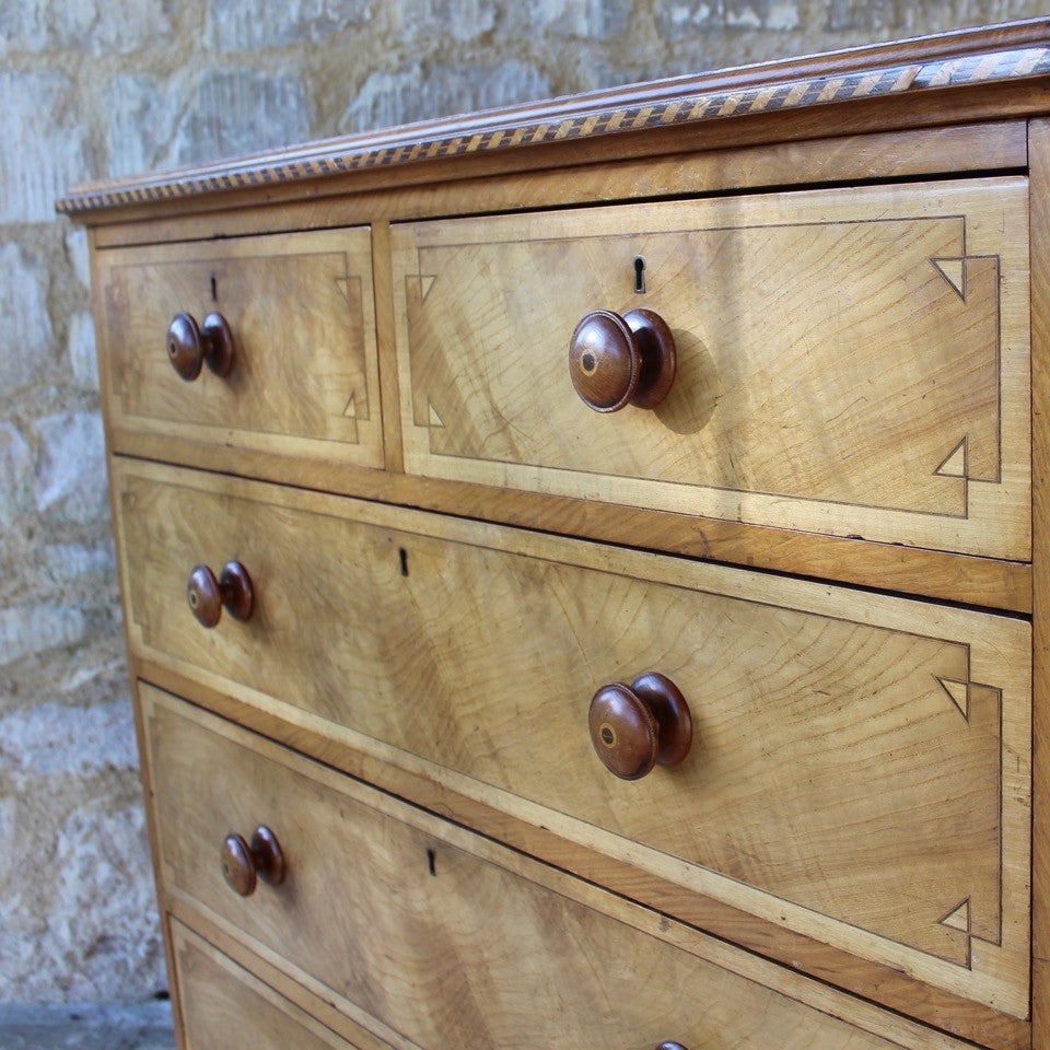 stunningly-attractive-aesthetic-movement-chest-two-short-three-long-graduated-drawers-excellent-quality-chest-beautifully-decorated-geometric-designs-moldings-drawer-fronts-designs-enhanced-well-selected-specimen-timbers-contrasting-colours-ash-birch-black-walnut-turned-drawer-pulls-particularly-nice-chest-excellent-condition-functionality-aesthetic-beauty-exceptionally-decorative-beautiful-chest-drawers-traditional-contemporary-damon-blandford-antiques