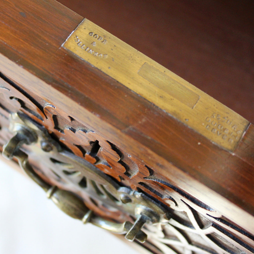 Chinese Chippendale revival writing desk by G Trollope & sons