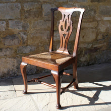 Load image into Gallery viewer, C18th provincial fruitwood chair with rush seat
