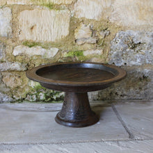 Load image into Gallery viewer, wooden-oak-turned-bowl-plate-offertory-early-antique-old-green-paint-fruitbowl- decorative-for- sale-gloucestershire-stroud-cotswolds-damon-blandford-antiques-country-house
