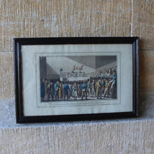 Load image into Gallery viewer, Fabulous-composition-depicting-boxing-match-at-fives-court-sporting-venue-demolished-redevelopment-royal-mews-now-trafalgar-square-fives-ball-game-played-gloved-bare-hand-ball-against-walls-court-framed-ebonised-moulded-wooden-lithograph-a-set-to-at-the-fives-court-for-the-benefit-of-one-of-the-fancy-engraving-by-sutherland-from-drawings-by-s-alken-london-published-oct-13th-1823-by-thos-kelly-17-patternoster-row-wall-art-for-sale-damon-blandford-antiques-stroud
