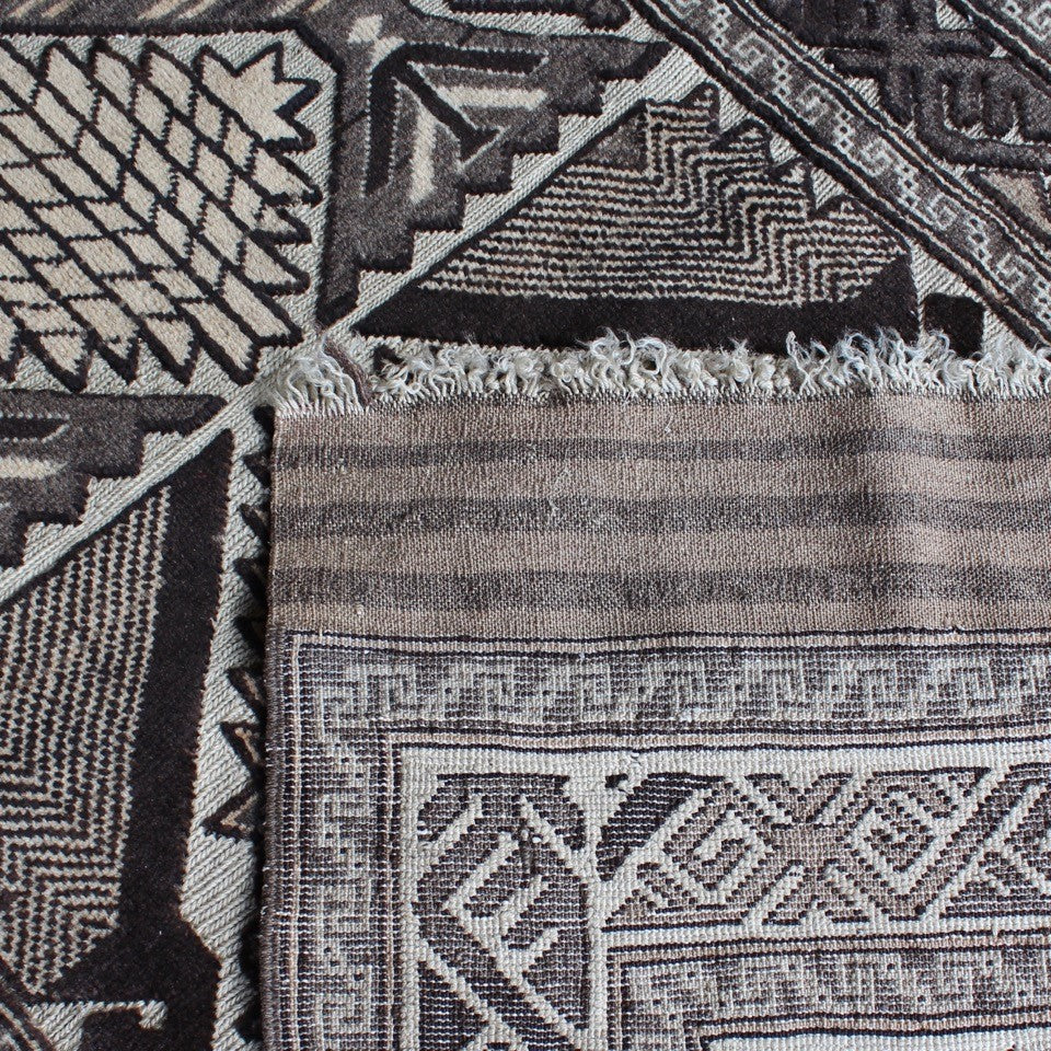 fine-quality-camel-wool-runner-geometric-design-shades-beige-brown-carpet-constructed-using-three-technics-plain-flat-weave-thicker-more-decorative-soumak-weave-deeper-pile-hand-knotted-camel-wool-finer-technically-complex-incredibly-soft-very-attractive-carpet-runner-luxury-durable-turkey-circa-1960s-for-sale-damon-blandford-antiques-stroud-stow-on-the-wold-cotswolds-gloucestershire-carpets-kilims-vintage-interior-design