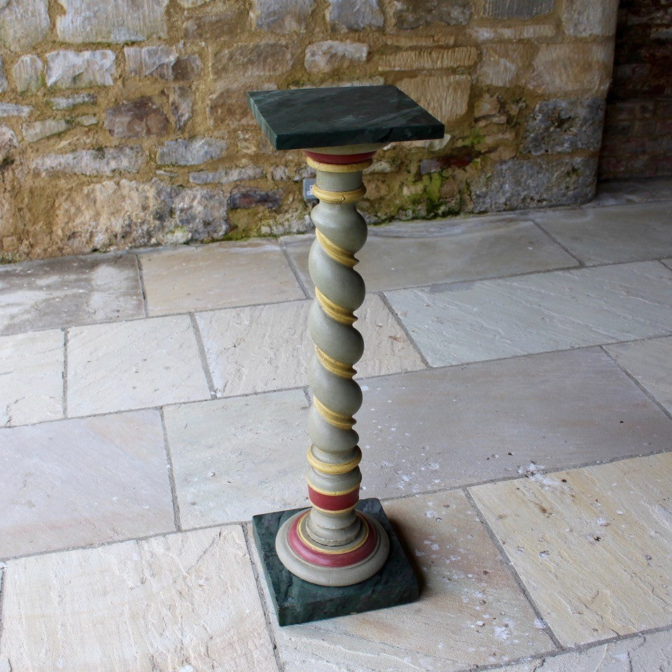 pedestal-marble-faux-french-painted-wooden-red-yellow-green-gloucestershire