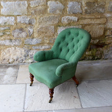 Load image into Gallery viewer, A diminutive Victorian button-backed salon chair
